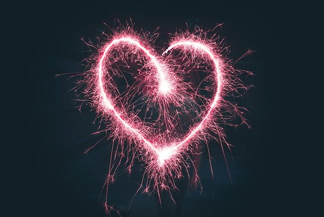 An image of a heart symbolizes love manifestation. 