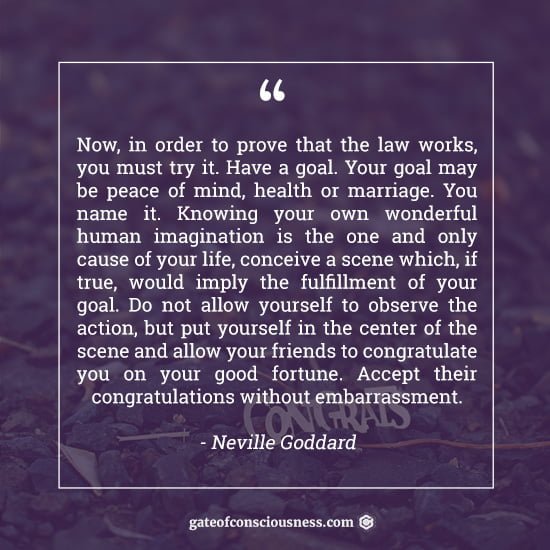 Quote from Neville Goddard about the congratulations technique.