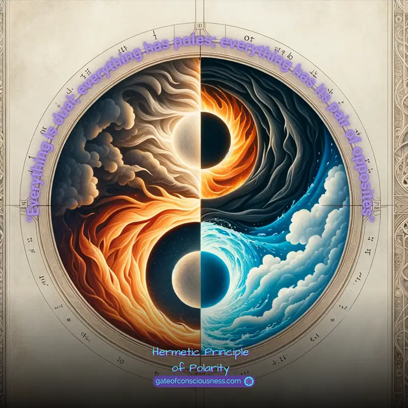 A quote from the Kybalion about the Hermetic Principle of Polarity