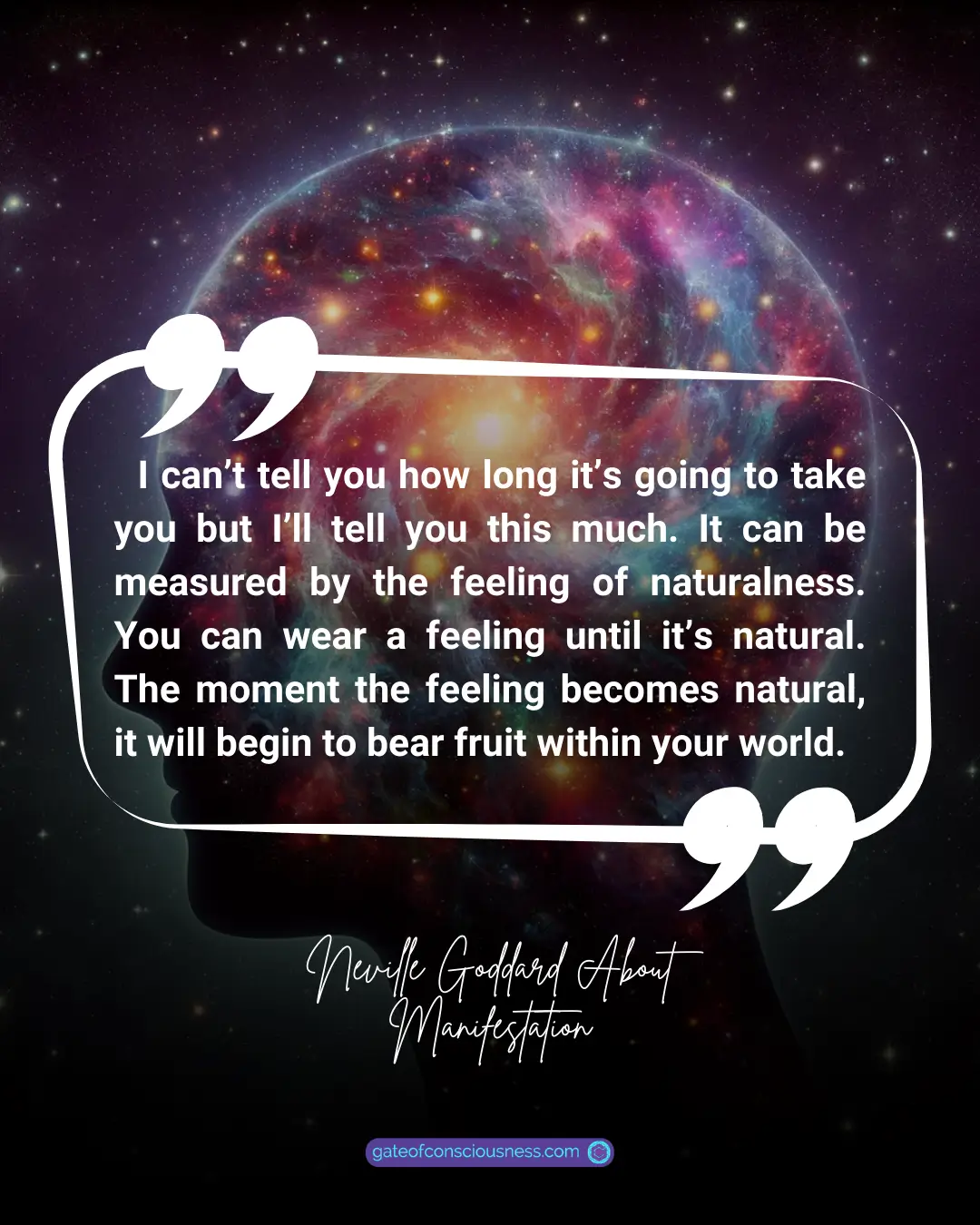 Neville Goddard's quote about naturalness of your desire