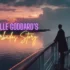 A lone man in 1940s clothing standing at the stern railing of an ocean liner, looking back at a lush tropical island in the warm golden-pink dusk. Text overlay: "Neville Goddard's Barbados Story."