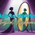 Manifest physical appearance: glowing woman silhouette facing her luminous reflection in a mirror, purple and teal spiritual illustration